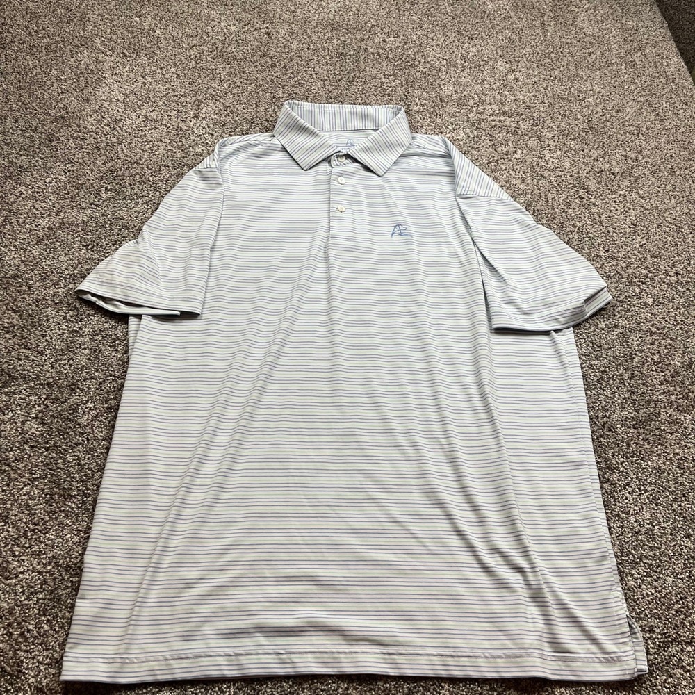 rhoback Performance‎ Polo Shirt XL Striped Golf Athletic Short Sleeve Mens